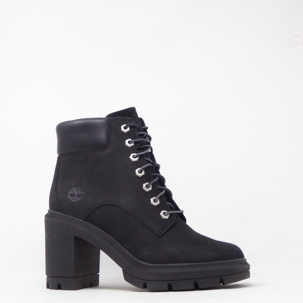 Timberland Womens Allington Heights Boots Black Nubuck Heeled A5Y6C Size 8